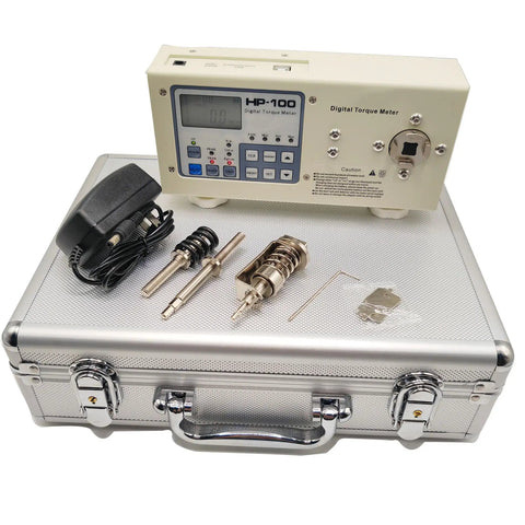 Pro Grade Digital Torque Meter Portable Torsion Tester With LCD HD Display Easy Read Controls Peak And Tracking Modes Three Unit Options Torque Wrench Size Compatible For Screws And Fasteners 100 Kg Capacity 10 Nm Dynamometer with case and adapters