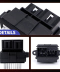 Solid Plug And Play Blower Motor Resistor HVAC Control Module AC Heater Replacement For Buick Chevy Cadillac Ford Gmc 13503201 close-up showing electrical connectors and housing.
