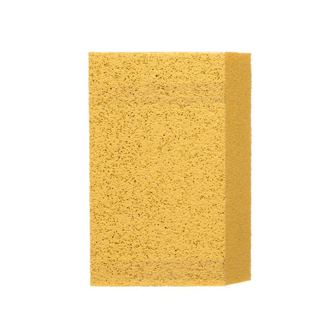 Dual Angle Sanding Sponge 320 Grit For Wet Or Dry Use, angled yellow foam block for heavy sanding and detail work