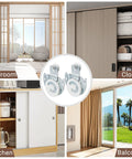 Sliding Closet Door Rollers Hardware Kit With Adjustable Mounting Hooks And Screws, Smooth Quiet Replacement for medium doors