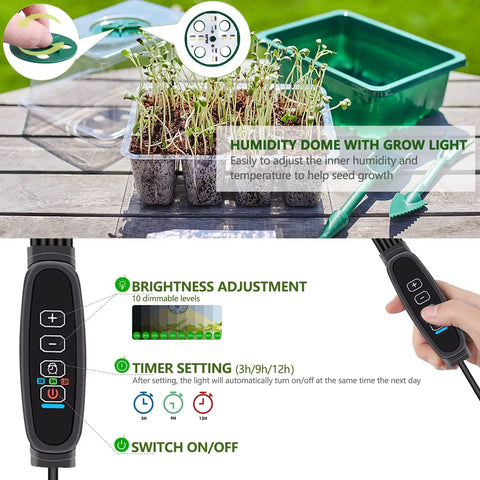 Seed Starter Tray Kit With Grow Lights And Humidity Dome 72 Cell Indoor Garden Germination Trays Smart Controller