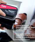 Instant Black Shoe Shine Sponge For Leather Shoes And Boots delivers quick polish action on sponge applicator and boots.