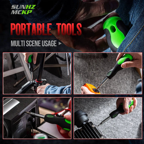 All In One Screwdriver Set With Ergonomic Oversized Handle And Non Slip Grip For Easy One Hand Use in various repair scenarios