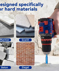 Heavy Duty Five Piece Vacuum Brazed Diamond Core Drill Bits Set used on granite, marble, and brick with a power drill.