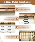 4 steps quick installation guide for Hard As Nails Heavy Duty Couch Spring Repair Kit with sinuous springs and clips.