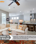 Modern living room with 6-Inch Round LED Recessed Lighting Kit For Home, 15 Watts 100W Equivalent, 1020 Lumens, Dimmable ceiling lights