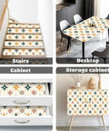 Top Tier Geometric Retro Peel And Stick Wallpaper For Your Space Refresh Skip The Drill With Easy Peasy Self Adhesive Removable Wallcovering That Hits Great On Any Wall used on stairs, desktop, and storage cabinets.