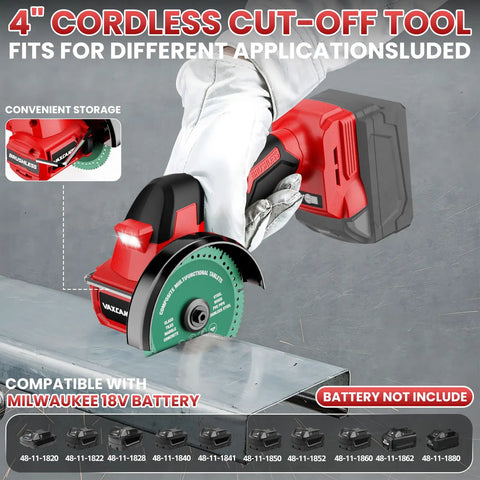 Cordless Cut Off Tool Built To Crush It With 18V Battery System, 18,000 RPM Brushless Motor, 4 Inch Cutting Blades in use on metal