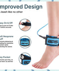 Storm 8mm Surfboard Leash 8 Ft Premium Leg Rope showing easy on and off design and soft neoprene cuff on foot