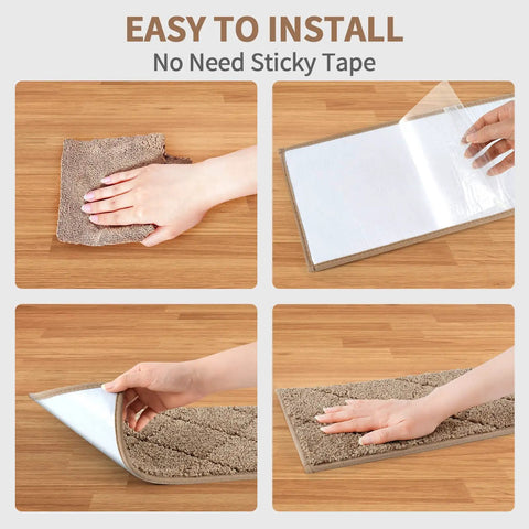 Stair Treads For Wooden Steps 8 By 30 Inch Peel And Stick Non Slip Indoor Runner Mats 15 Pack Beige Anti Slip Self Adhesive Backing Easy Install For Elders Kids And Dogs