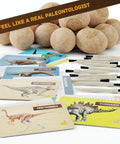 Dig Up 12 Dino Eggs And Uncover 12 Unique Dinosaur Models With A Totally Hands On Dino Dig Kit set with eggs, guides, chisels.