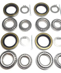 Set Of 4 Trailer Bearing Kits For 3500 Lb Tandem Axle With Inner And Outer Bearings Races And Double Lip Grease Seals 1.719 Inch I D For 84 Spindle Includes L68149 L68111 L44649 L44610 displayed