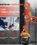 6 Ton Manual Lever Chain Hoist With 20 Ft Lift Height Heavy Duty Come Along Winch dual pawl brake in use lifting a heavy object