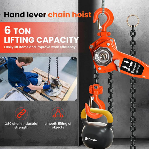 Heavy Duty Manual Lever Hoist With 20ft G80 Chain Swivels Smoothly Makes Pulling Heavy Loads A Breeze And Handles Workshop Jobs Without Missing A Beat.