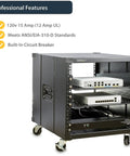 8 Outlet 1U Rack Mount PDU Power Strip With 6 Foot Cord 120V 15A Surge Protected For Network And Server Racks Horizontal 19 Inch Mount Must Have Cable Management Durable Plug And Play Accessory in a 1U server rack cart
