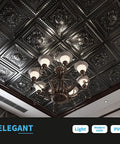 Elegant PVC ceiling with modern chandelier, featuring flexible, crack-resistant design, ideal for 2x2 gray drop ceiling tiles installation.