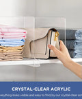 Clear Shelf Dividers Set Of 12 For Closet Organization Vertical Purse And Handbag Organizer Totally Perfect For Sweaters Shirts And Bags