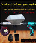 Portable Mortar Grout Gun With 9 Nozzles For Cement Caulking And Pointing Electric Design Caulk Gun displayed near door