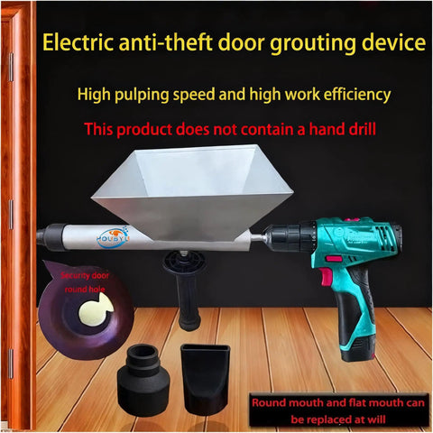 Portable Mortar Grout Gun With 9 Nozzles For Cement Caulking And Pointing Electric Design Caulk Gun displayed near door