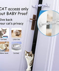 Adjustable Child Proof Door Locks With Door Strap Latch No Drill Setup keeping pets out of rooms, shown on a door.