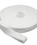 White ceramic fiber strip blanket, 2in x 1in x 150in, 2200°F rated for high-temperature gasketing