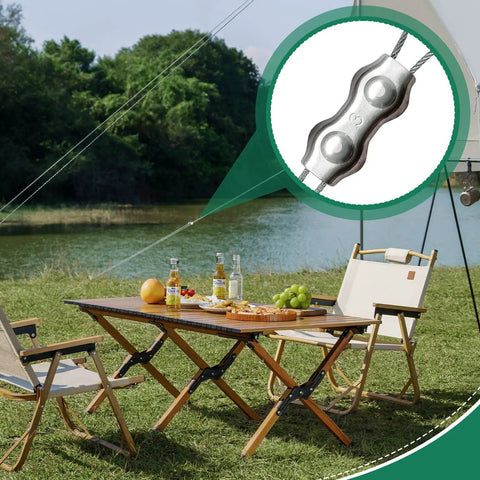 12 Piece M3 Stainless Steel Wire Rope Clips Set For 1.5mm To 3mm Cables used in outdoor tent setup