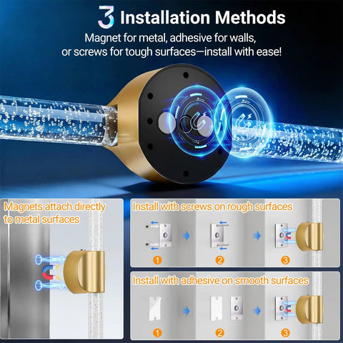 Gold Battery Operated Wall Sconces Set Of 2 Peel And Stick Magnetic Linear Lights installation methods