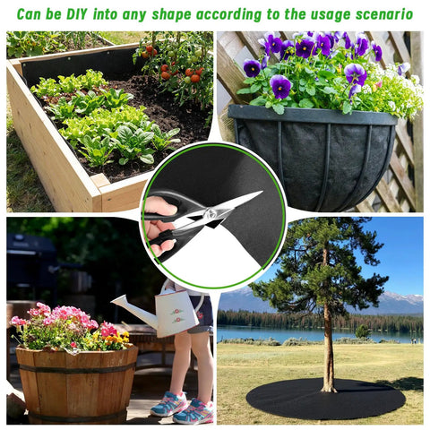 63 By 114 Inch Raised Garden Bed Liner Set With Heavy Duty Cuttable Non Woven Fabric For Large Veg Trough 2 Piece Plant Liner in various uses