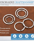 40Pcs 304 Stainless Steel Split Key Rings Open Jump Rings 1.4mm Thick 20mm OD Flat Keychain Loops for crafts and keys