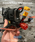 Hand holding quadcopter with Stubby FPV Antenna For 5.8G RHCP 2.3 Dbi Gain With RP SMA Connector Compact Red Dual Pack