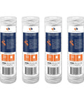 Four pack of 5 Micron 10 Inch By 2.5 Inch String Wound Sediment Water Filter Cartridge Replacement For Whole House Well Water Filtration System WHKF WHSW