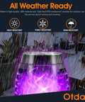Purple Flame Solar Christmas Lights Outdoor 12 Pack With Dancing Torch Effect, waterproof in rainy patio setting