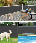Dark Grey Balcony Privacy Screen Fence Cover 3x10 Feet HDPE UV Protected Weather Resistant Shield for deck, patio, fence, and pool use