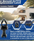 Heavy Duty Rv Refrigerator Vent Clips And Camper Fridge Quarter Turn Latches Norcold 617772 Replacement Quick Release Fasteners close-up of 4-pack latches