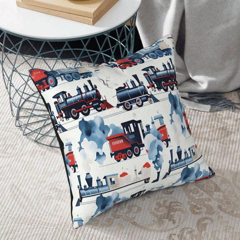 Dope Steam Train Locomotive Pillowcase Cover For Living Room And Bedroom, Retro Train Decor Throw Pillow Case 20x20 Inches