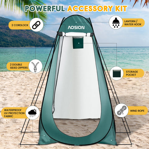 Extra Tall Pop Up Privacy Shower Tent For Camping And Beach Trips Easy Up Changing Room And Dressing Space Rain Shelter Sun Shade Canopy Perfect For Hiking Picnics Fishing In Army Green.