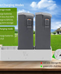 Two Way Drone Battery Charger Hub For AVATA 2 Portable Fast Charging Dock Station With 65W Power, Dual And Triple Battery Charging featuring two batteries in hub on table background.