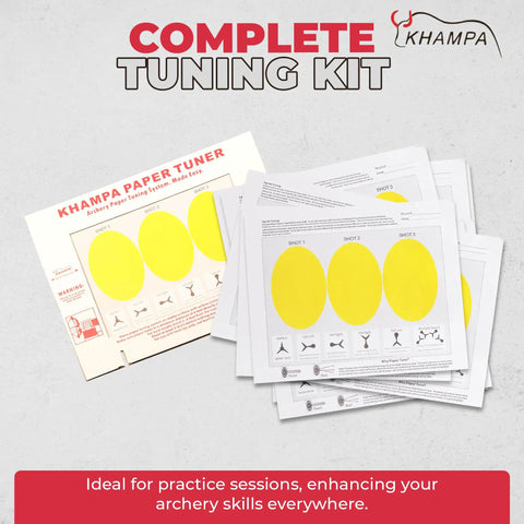 Portable Reusable Archery Paper Tuning Kit with yellow target sheets for precise arrow tuning and superior accuracy.