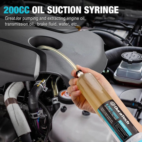 Using 200Cc Fluid Extractor For Cars With Long Extension Tubes And Anti Drip Connector to suction engine oil
