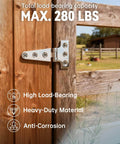 316 Stainless Steel T Hinges 8X4 Heavy Duty With Screws For Hatch Gate Door Fence Barn Cabinets Windows 4 Pack installed on wooden gate