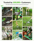 All In One 11 Piece Garden Tool Set With Heavy Duty Tools And Ergonomic Canvas Crossbody Bag Rust Proof Premium Kit collage image