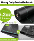 Heavy Duty 13x65ft Driveway Fabric 5.2oz Commercial Weed Barrier Landscape Geotextile for Garden, Road, and Erosion Control