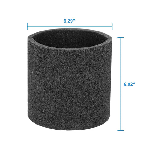 Foam sleeve from Six Pack Reusable Dry Filters And Foam Sleeve Filter Kit Replacement For 5 Gallon And Up Wet Dry Vacuums 9010700 9013700 9058500 Includes Six Retaining Bands