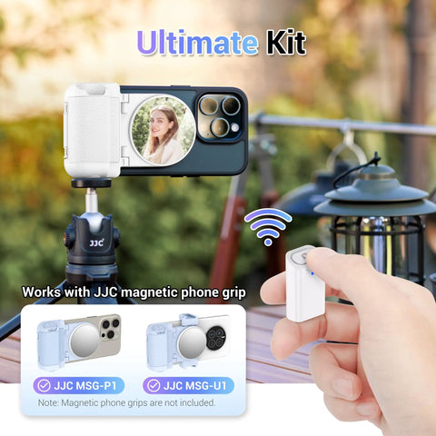 2.2 Inch Magnetic Selfie Mirror For Rear Camera Wide Angle Convex Lens On Iphone 17 Air 16 15 14 13 12 Series on tripod with remote.