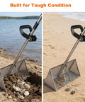 Beach Sand Rake Set With Detachable 52 Inch Handle And 16 Inch Mesh Screen, Stainless Steel Sifting Shells and Coins on Beach