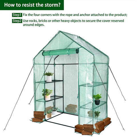 All Season Outdoor Walk In Mini Greenhouse With Frost Protection And Pest Shield Portable Garden Shelter For Seedlings And Plants 56 By 30 By 76 Inches No Fuss Setup Green