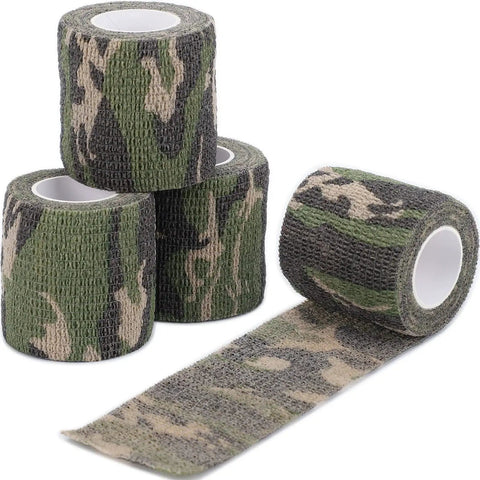 Camouflage Grip Tape 4 Roll Pack Self Adhesive Protective Fabric Tape For Outdoor Gear And Sports Equipment, Waterproof