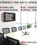 Heavy Duty 9U Wall Mount Server Rack Cabinet With 19 Inch Mounting And 24 Inch Depth Rock Solid for switches and routers, mounted in office.