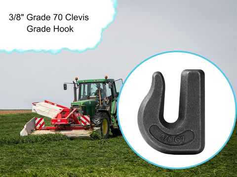 2 Pack Three Eighths Inch Weld On Chain Hooks Forged Clevis Grab Hooks Built Tough Heavy Duty Grade 70 Load Limit 6600 Lbs