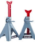 Six Ton Jack Stands Set With Double Lock Pins, Handle Lock And Mobility Pin, heavy duty steel, 16 to 23.5 in lift range